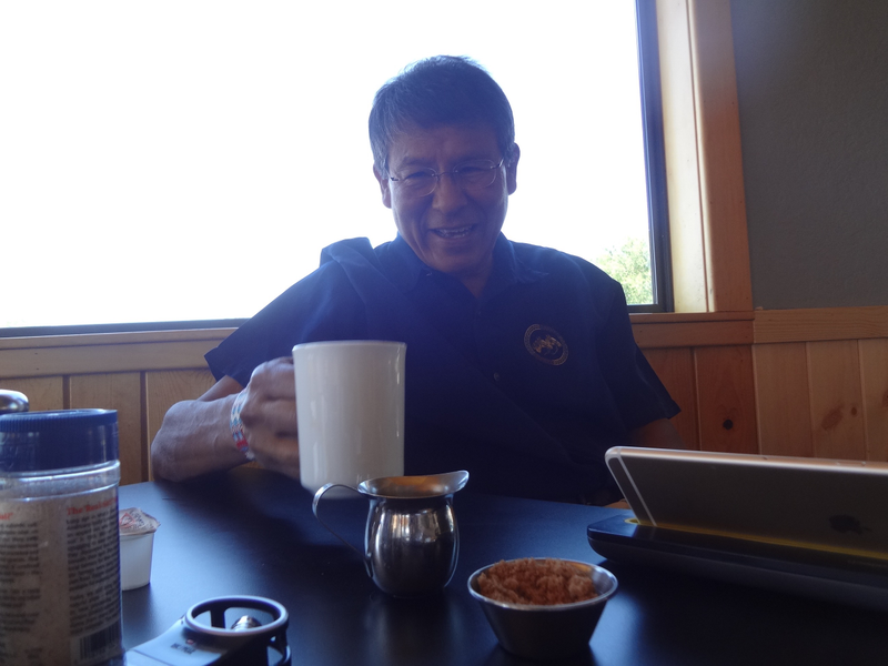 Mark Maryboy, a Navajo and a former San Juan County Commissioner, discusses the Bears Ears proposal in a cafe in the town of Bluff, Utah.